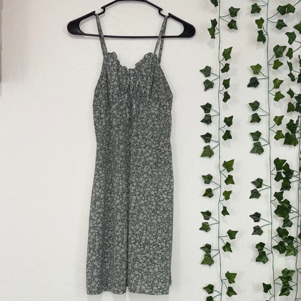 Floral Green Mini Dress